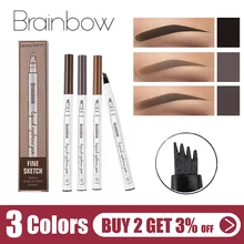 Brainbow, горячая татуировка для бровей, смазывание-Защитная ручка, тонкий эскиз, жидкая микроблевка, ручка для бровей, водостойкая татуировка, прочный карандаш для бровей