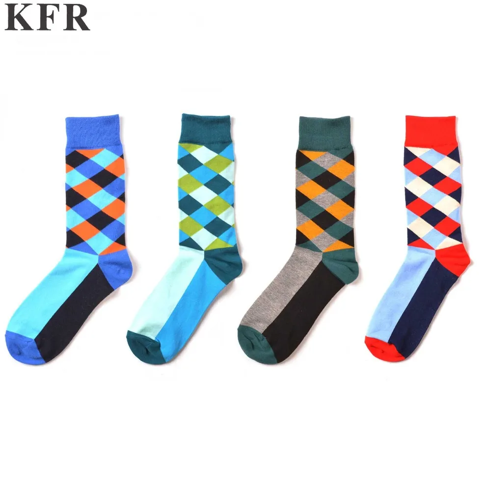 

Stripe Color Mens Funny Cotton Happy Socks Mens Socks European USA Skateboard Hip Hop Street Crew Harajuku Art Fashion Short