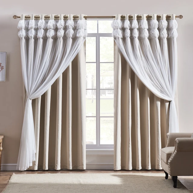 Giza Tels Lanterns Head Thermal Curtain Ivory Color Cloth Giza Tels Lanterns Head Thermal Curtain Ivory Color Cloth Voile Sheer Black Out Fabric Bedroom Custom Living Window