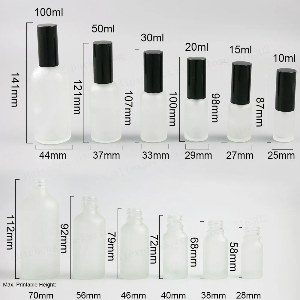 Пустой Мороз ясно Стекло бутылка с алюминиевой насоса путешествия Стекло бутылку крем-шампунь 100 мл 50 мл 30 мл 20 мл 15 мл 10 мл 12 шт