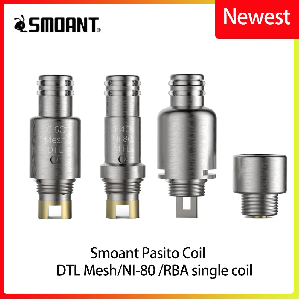 Оригинальный вейп Core Smoant Pasito coil 1.4ohm MTL NI-80/ 0.6ohm DTL Mesh/ RBA Single Coil для Pod aotmizer Kit |