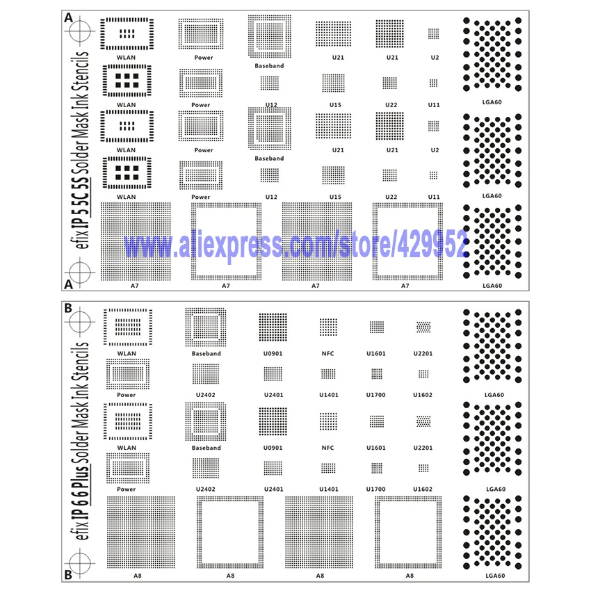 Efix IP BGA паяльная маска чернильный инструмент для трафаретов Ket для ремонта iPhone iPad NAND A11 A10 A9 A8 IC чип реболлинга плата флюс масло