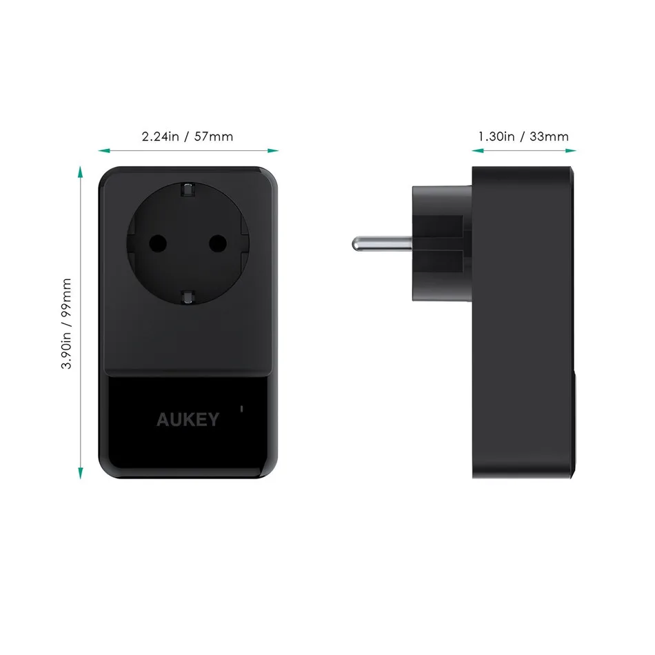 AUKEY 4 порта мини USB зарядное устройство 16A настенная розетка + 30 Вт Смарт Мобильный