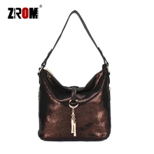 ZROM Брендовая женская модная сумка из натуральной кожи, высокое качество, Женская однотонная сумка на плечо, Сумка с верхней ручкой, сумки-мессенджеры