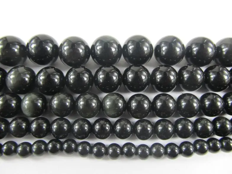 OMH wholesale 96-28PCS 4-14mm black jewelry DIY obsidian beads Suitable for bracelet necklace ZL589 | Украшения и аксессуары