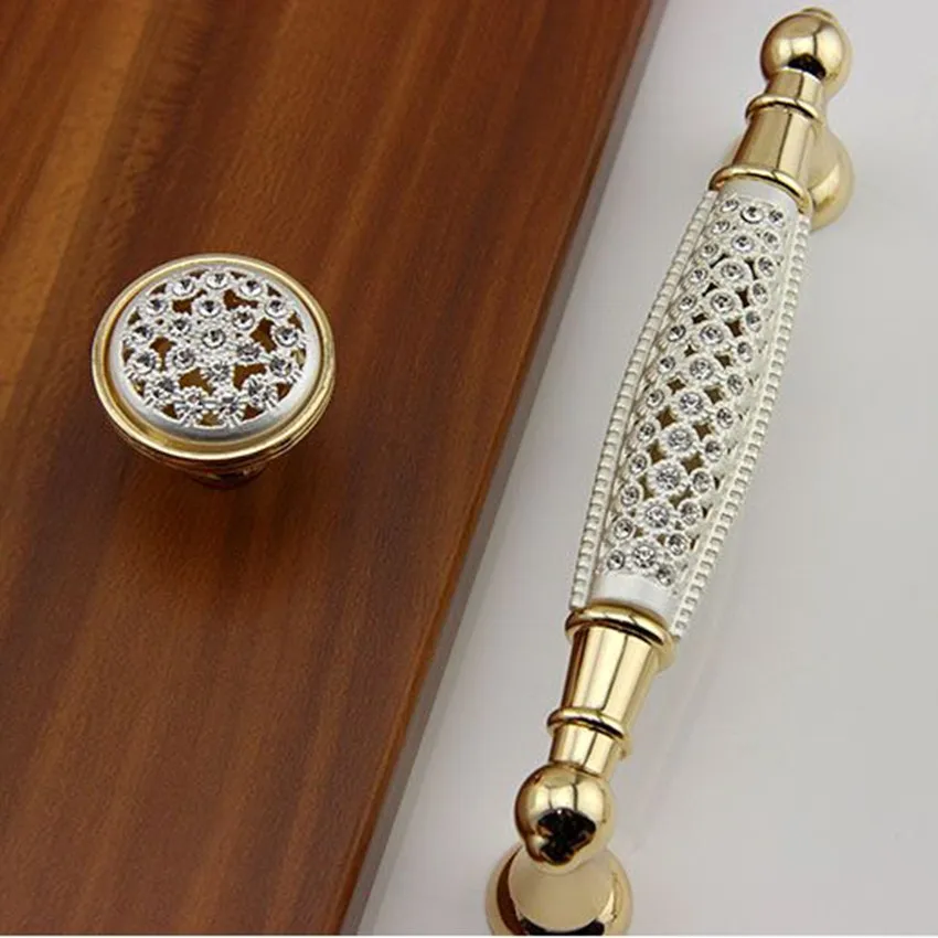 3.75" 5" modern fashion deluxe rhinestone dresser wardrobe door handle
