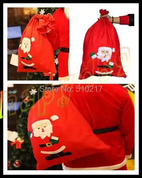 

1pcs 70*50cm large Santa Sack Christmas gift Sack Xmas Sack Santa Claus Sack bags Drawstring Pouch big Santa Gift Present Bag