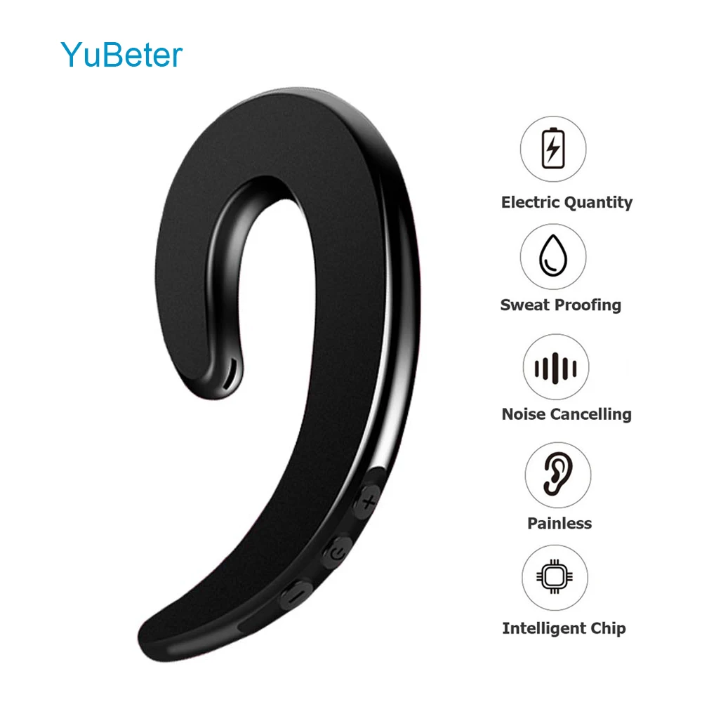 YuBeter Bluetooth наушники бизнес беспроводные наушники ушные крючки безболезненная гарнитура устойчивое от пота для смартфона автомобиля громкой связи