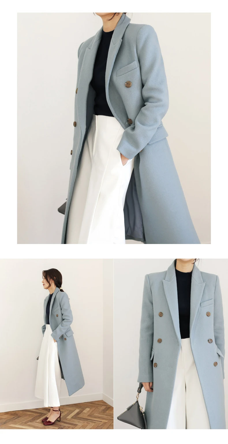 2018 новый стиль тонкий волос пальто женские средней длины, Весна и осень платье, шерстяное пальто