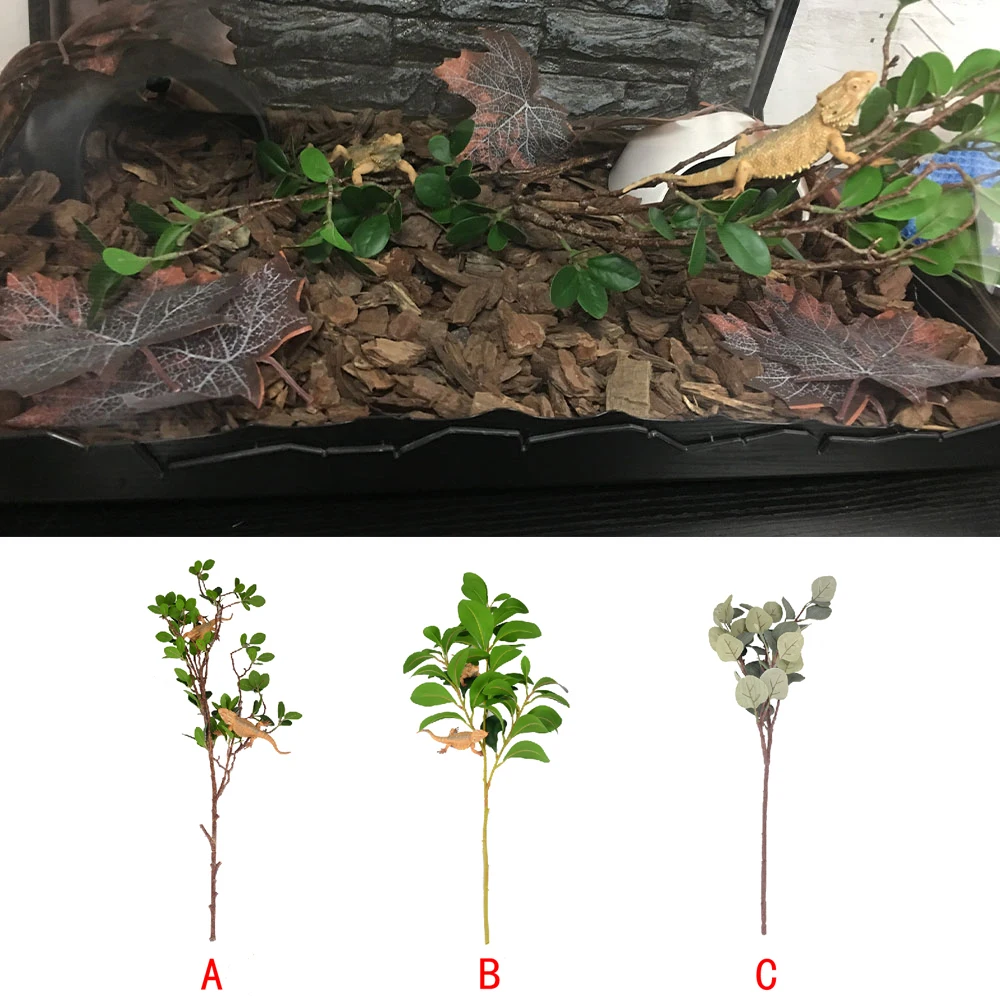 

Artificial Orange Leaf Simulation Plants Home Balcony Garden Landscape Decoration Accessories Frog Spider Snake Reptiles Pets