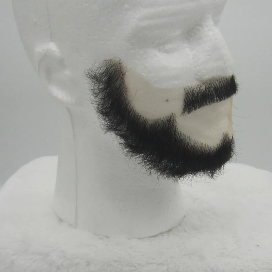 FXVIC высокое качество человеческих волос искусственная борода и усы для наращивания естественные черные поддельные волосы для лица парик Beckham борода стиль