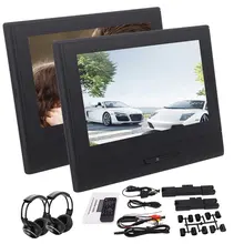 2 Headrest Monitor Rearseat DVD CD Players 1080P Video usb sd Lighter Charger support 32 bit