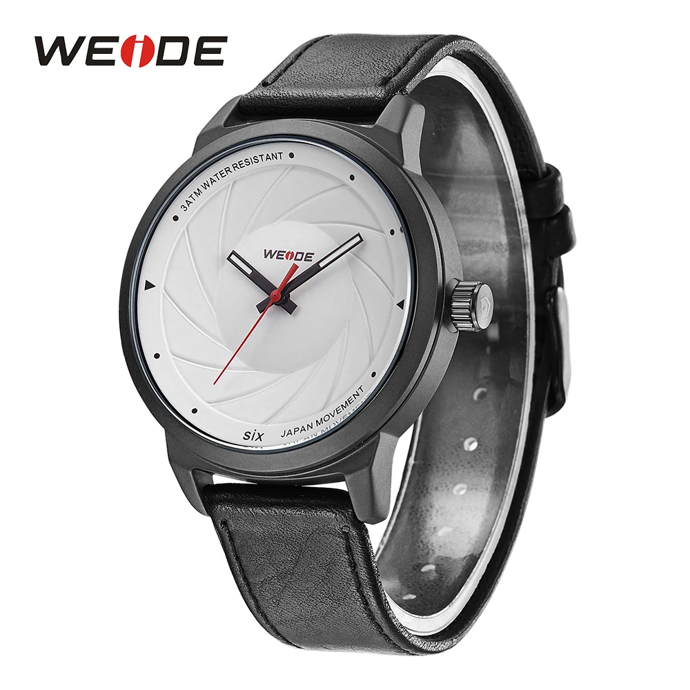 WEIDE Men's Sports Casual Outdoor Watch Analog Leather Black Strap Quartz Man Clock Army Military Wristwatches Hour Cheap Model