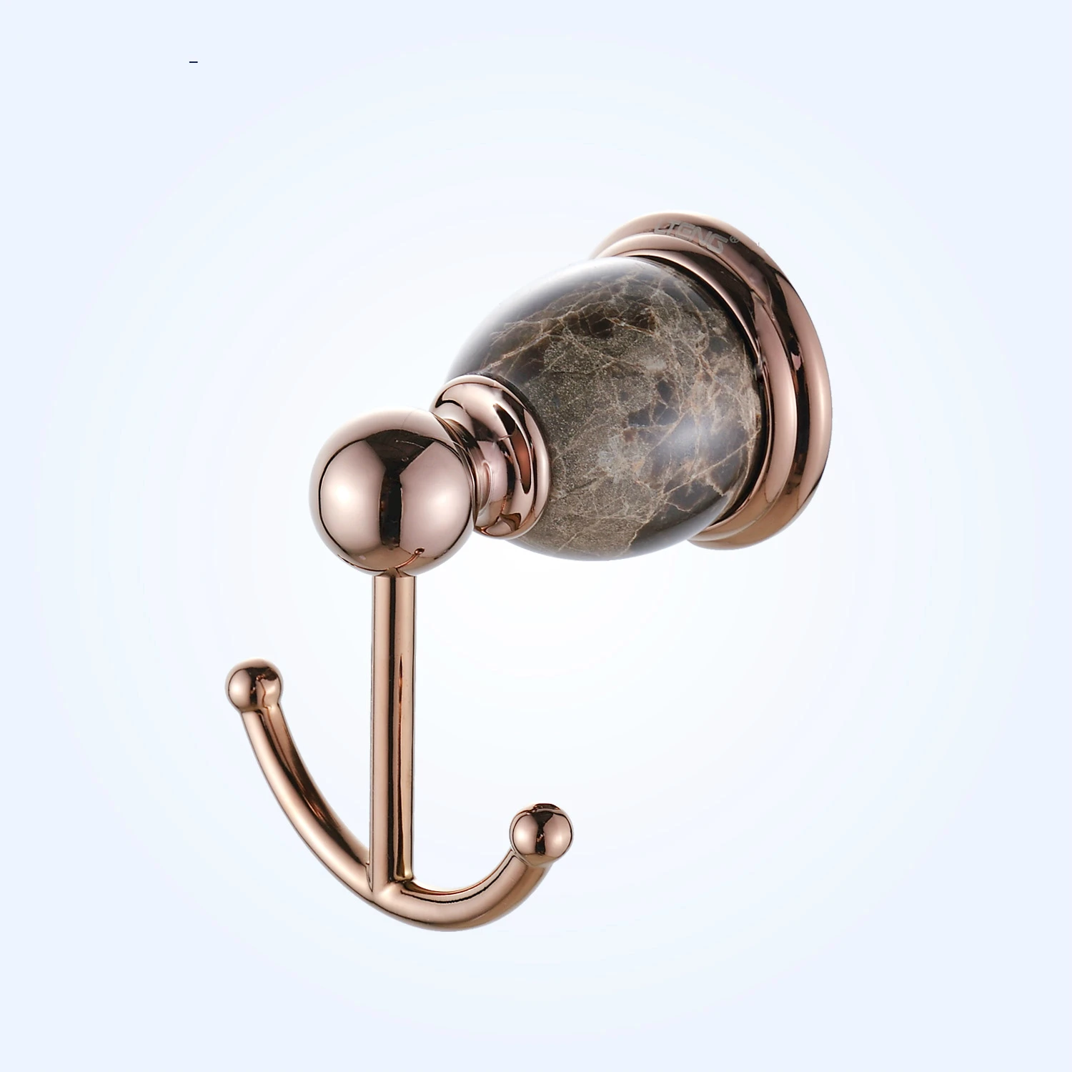 Vintage Rose Gold Refined Brass Towel Hook Robe Hook Marble Base