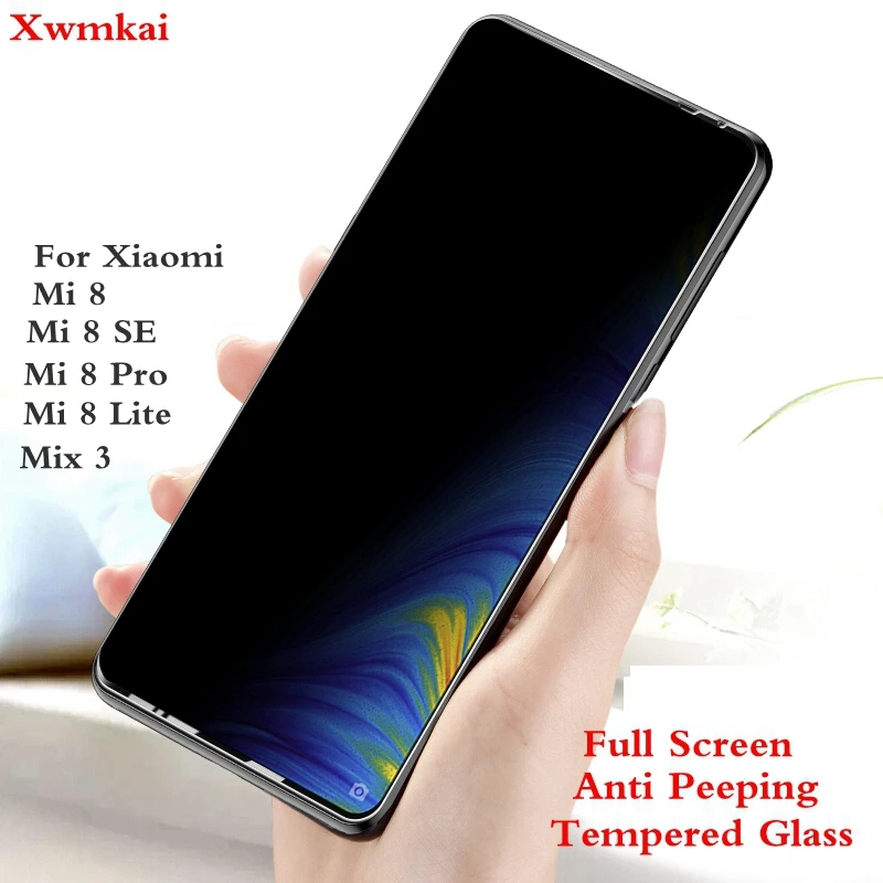 Xwmkai Защита экрана для конфиденциальности закаленное стекло Xiaomi Mi 8 SE Pro Lite Полное