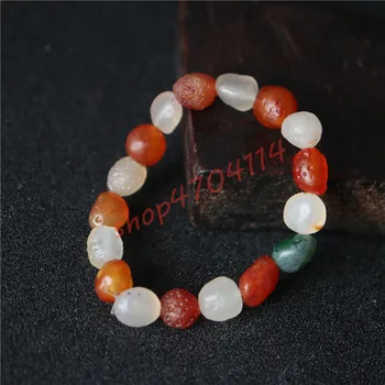 

Tibetan style, pure hand polishing, natural Gobi dobo agate hand string, exquisite handicraft jewelry