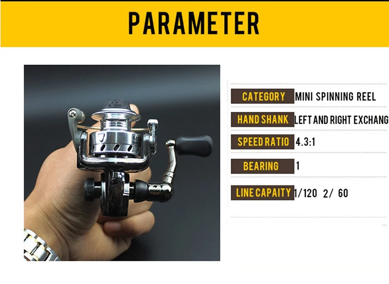 1 шт. Mini100 карманная спиннинговая Рыболовная катушка сплав Материал Передаточное отношение 4,3: 1 левая и правая рука Карп рыболовное колесо инструмент
