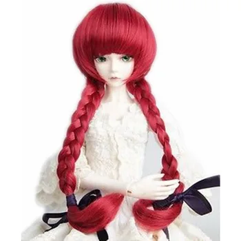 

[wamami] 97# Wine-Red Long Wig With Ponytail For 1/3 SD AOD DOD DZ BJD Dollfie 8"-9" Inch