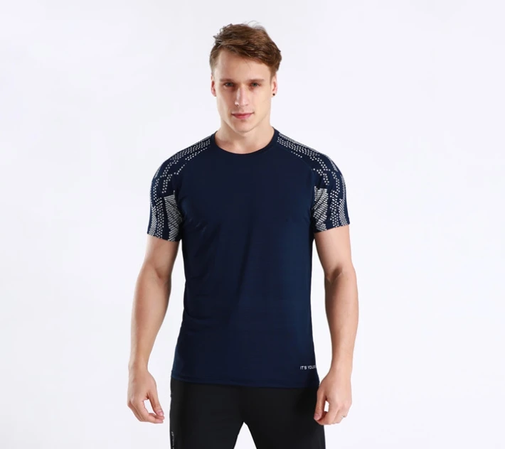 90086 blue Мужская рубашка для фитнеса быстросохнущая тонкая для тренировки на открытом воздухе рубашка Для Бега Спортзала футболки для мышц футболки мужские топы Спортивные - Цвет: 90086 blue