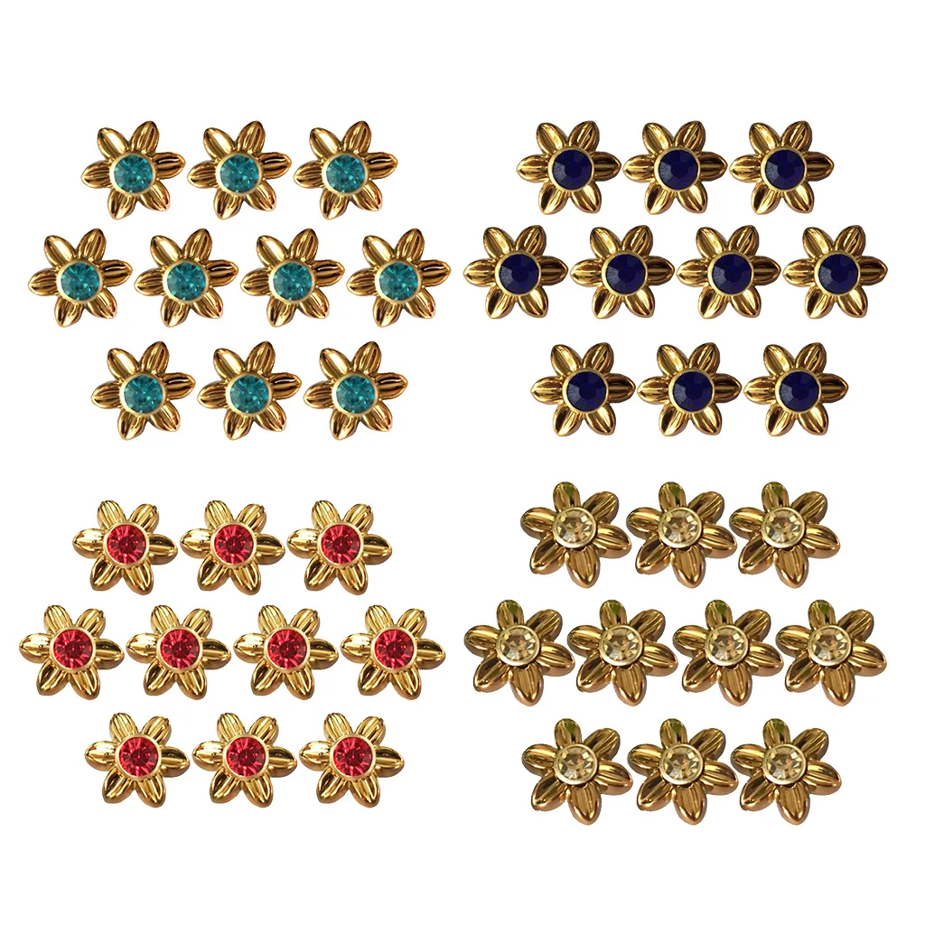 fityle 10 Pieces Plastic Flower Rivets Studs Snap Fastener For Clothes Shoes Bags Decoration 19mm