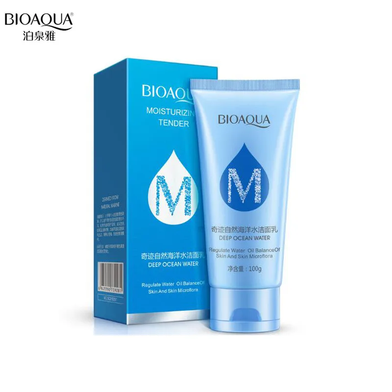 BIOAQUA Ocean Water Facial Cleanser Rich Foaming Moisturizing Hydrating Whitening Shrink Pores Essence Face Cleansing Care 1