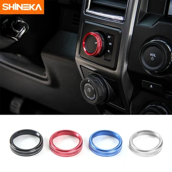

SHINEKA Aluminium Alloy 4 WD Four Drive Switch Button Decorative Ring Cover Frame Sticker Kit for Ford F150 XLT 2016+