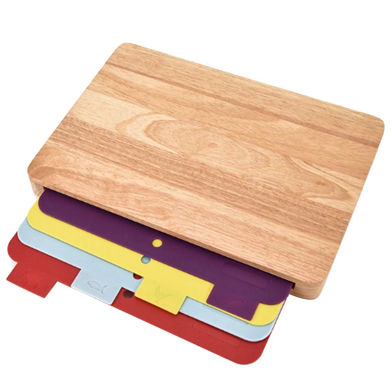 

New-Plastic Wood Cut Chopping Block Non-Slip Cutting Board Vegitable Chopping Board Food Slice Kitchen Chopping Board Assorted