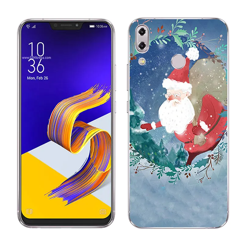 Для Asus Zenfone 5z ZS620KL/Asus Zenfone 5 ZE620KL мягкий чехол для телефона силиконовый для Asus ZS620KL чехол X'mas Day Painted Capa - Цвет: 22