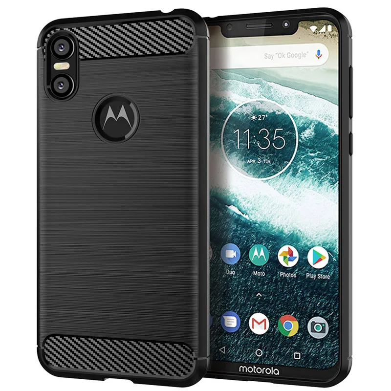 Углеродное волокно чехол для Moto один чехол для Moto One Vision P30 G7 Z3 Z2 G6 G5 G5S E5 E3 E4 C Plus Play Force P40 X4 E6 крышка - Цвет: Black001