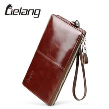 LIELANG Nagelneuen männer Lange Brieftasche Aus Echtem Leder Geldbörse Tasche Männer Brieftaschen Kartenhalter Mode Super Dünne Kuh Männlichen brieftaschen