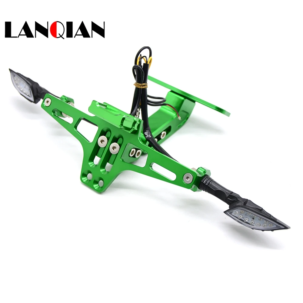 

Motorcycle Adjustable License Number Plate Bracket Frame indicator lights led for Kawasaki z650 Z900 Z650 ZZR600 VERSYS 1000