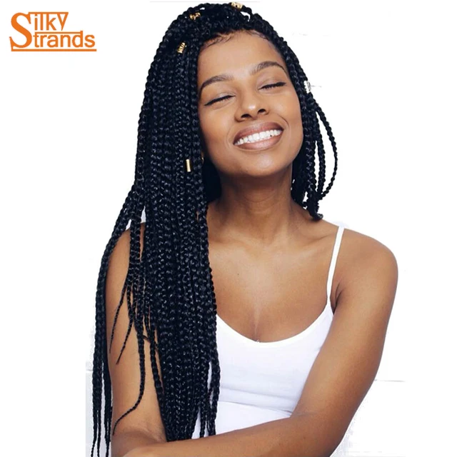 Silky Strands Micro Box Braids Crochet Hair Extensions Silky Strands Micro Box Braids Crochet Hair Extensions Kanekalon Fiber Ombre Synthetic Braiding