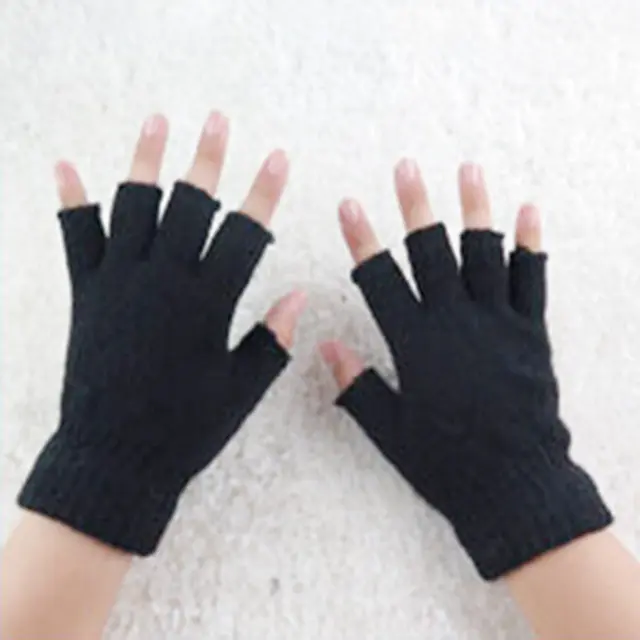 Unisex Knitted Stretch Elastic Warm Half Finger Fingerless Gloves Men Women glove for Winter
