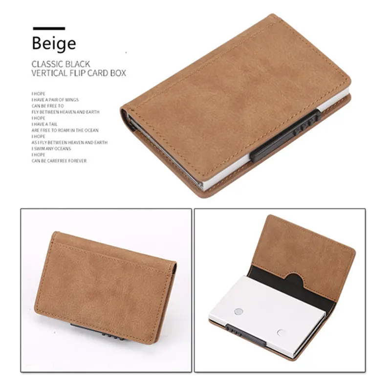 

BISI GORO NEW RFID Blocking Card Holder Fashion Men Women Credit Card Wallet Metal Card Case Aluminum Slim Carbon Card ID holder