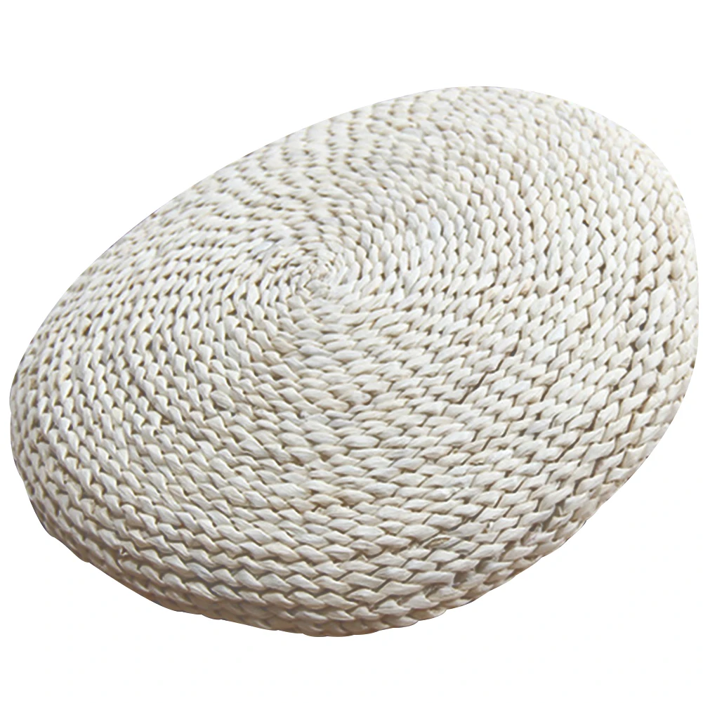 

Practical Round Decorative Meditation Home Straw Knitting Furniture Living Room Seat Pad Cushion Rustic Pouffe Stuffed Footrest