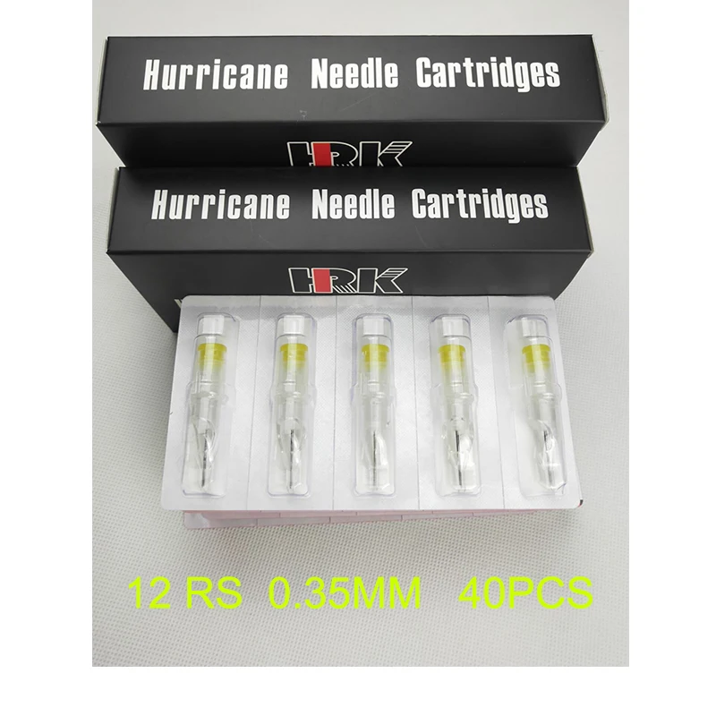 

Tattoo Needles Cartridges 0.35MM 12RS 40pcs Disposable Assorted Sterile Round Shader Needles For Tattoo Body Art HRK Luckybuybox