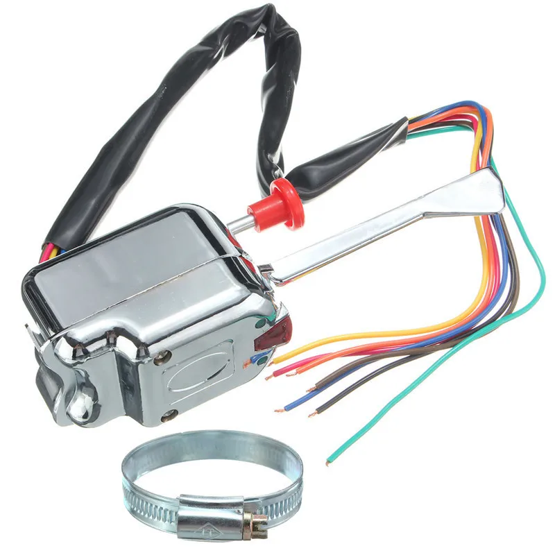 1Pcs Car Turn Signal Switch Chrome 12V Universal Street Hot Rod Turn