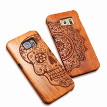 Натурального Дерева Чехол Для iPhone 7 6 6 s Plus SE 5 5S Samsung Galaxy S6 S7 край Плюс S5 S4 S3 Примечание 7 5 4 Подлинной Деревянной Резьбой крышка