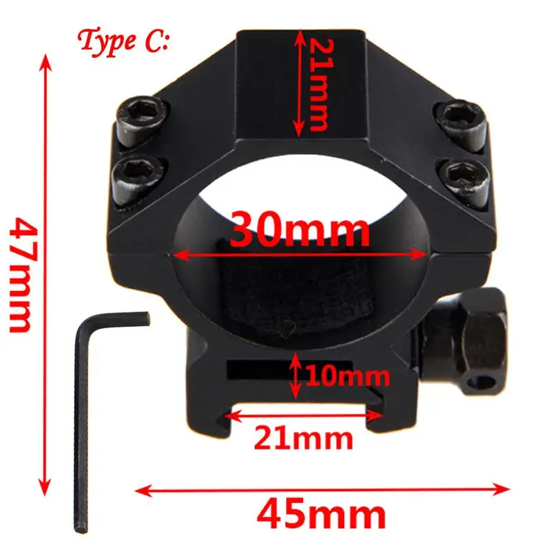 Охотничье высокопрофильное 30 мм кольцо 21 мм ласточкин хвост рельсовое Крепление 11 мм ласточкин хвост рельсовое крепление для прицела охотничье крепление - Цвет: Type C
