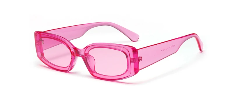 Kachawoo, женские прямоугольные солнцезащитные очки, прозрачные, розовые, синие, яркие цвета, для путешествий, солнцезащитные очки, для девушек,, модные, женские, подарок - Цвет линз: clear pink