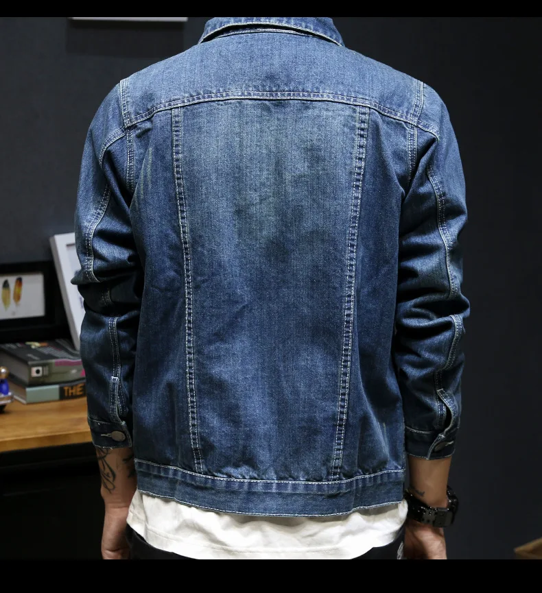 Хорошая красивая версия джинсовая куртка Тонкий Досуг Джинсовая куртка Мужские джинсы C103