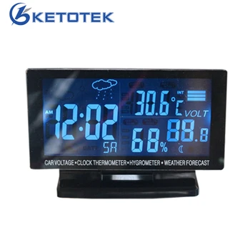 

Fashionable 4 in 1 Car Voltage Digital Monitor LCD Thermometer Voltmeter Alarm Clock Calendar Temperature Voltage Meter