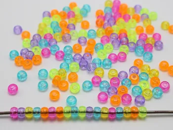 

2000 Mixed Color Acrylic Tiny Barrel Beads 5X3mm for Kids Kandi Craft