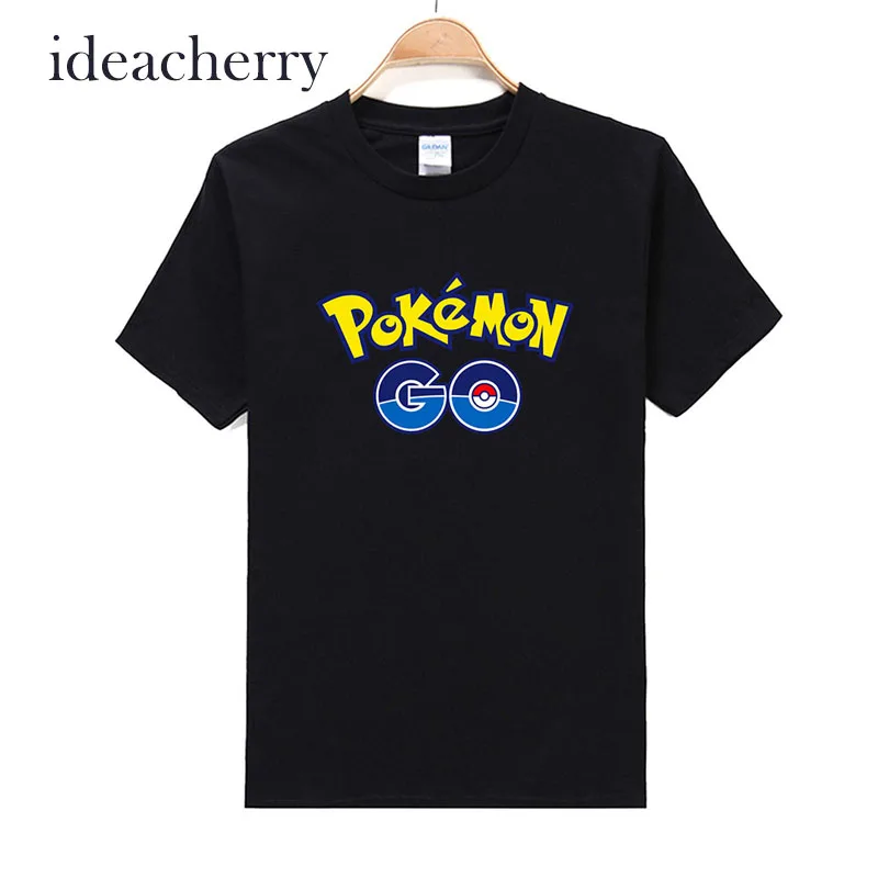 World's Hot Mobile Game Pokemon Go Logo Priting Cotton Tee Shirt Men's t go Trainer T | Мужская одежда