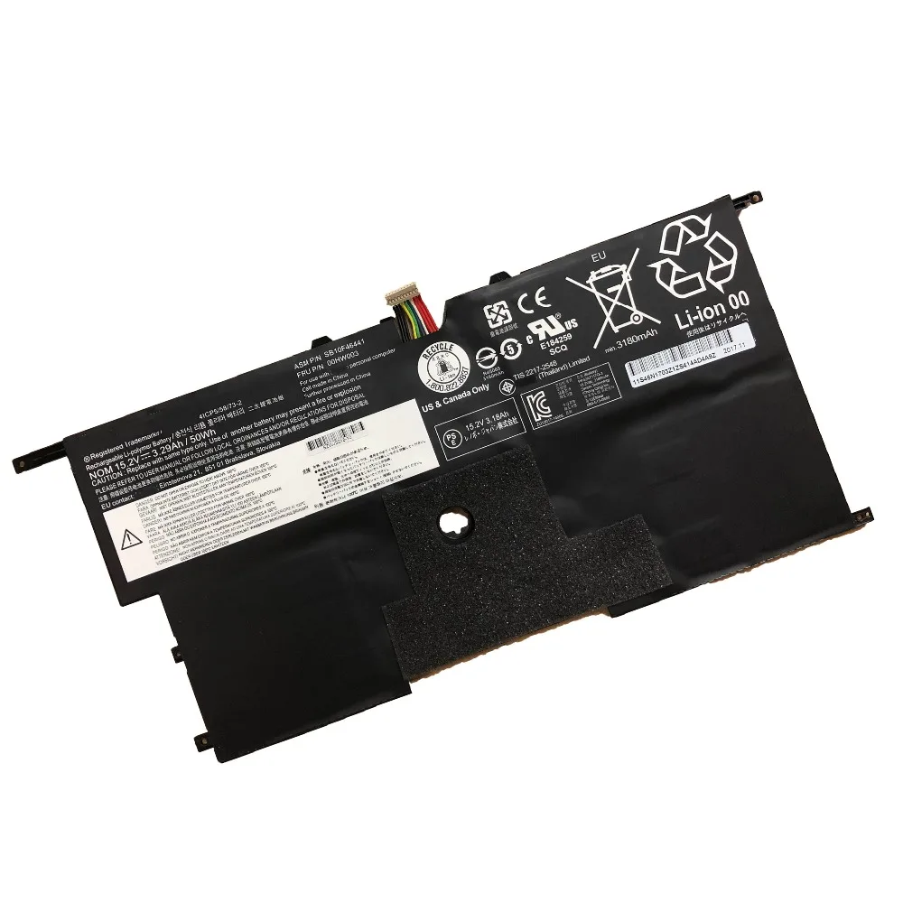  15.2V 50wh 2950mAh 00HW003 00HW002 original Laptop Battery For Lenovo ThinkPad X1 Carbon Gen3 2015 
