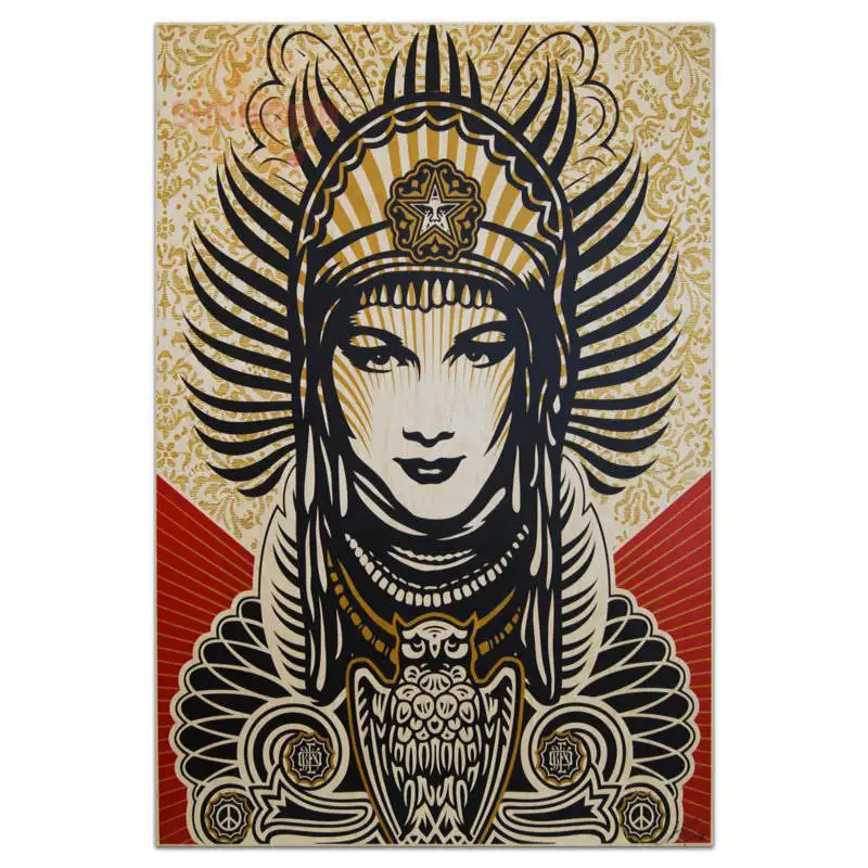 Новый постер Shepard Fairey атласный на заказ тканевый с принтом настенный из шелковой