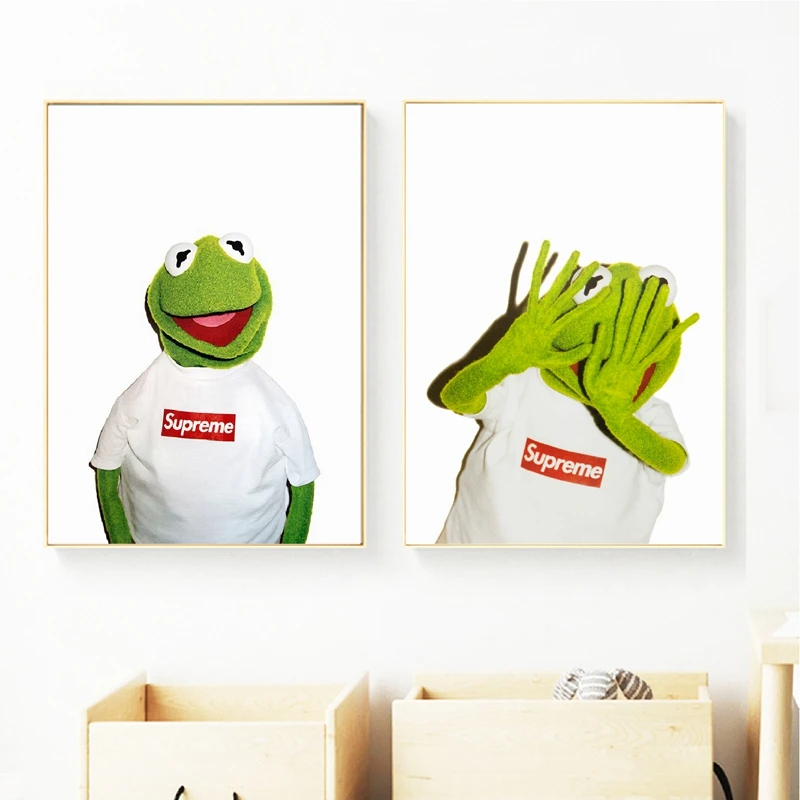 

Kermit The Frog Suprem Decor Canvas Poster Modern Wall Art Print Painting Hot Fashion Fantasy Wall Pictures Home Decoration