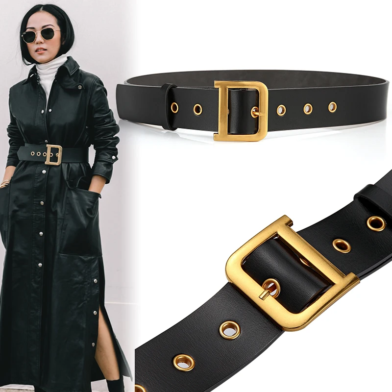 

Lady Belt Wide Decoration With Skirt Sweater Overcoat Simple Fashion Man Belts Brand Out Of Place Simplicity Genuine Leather