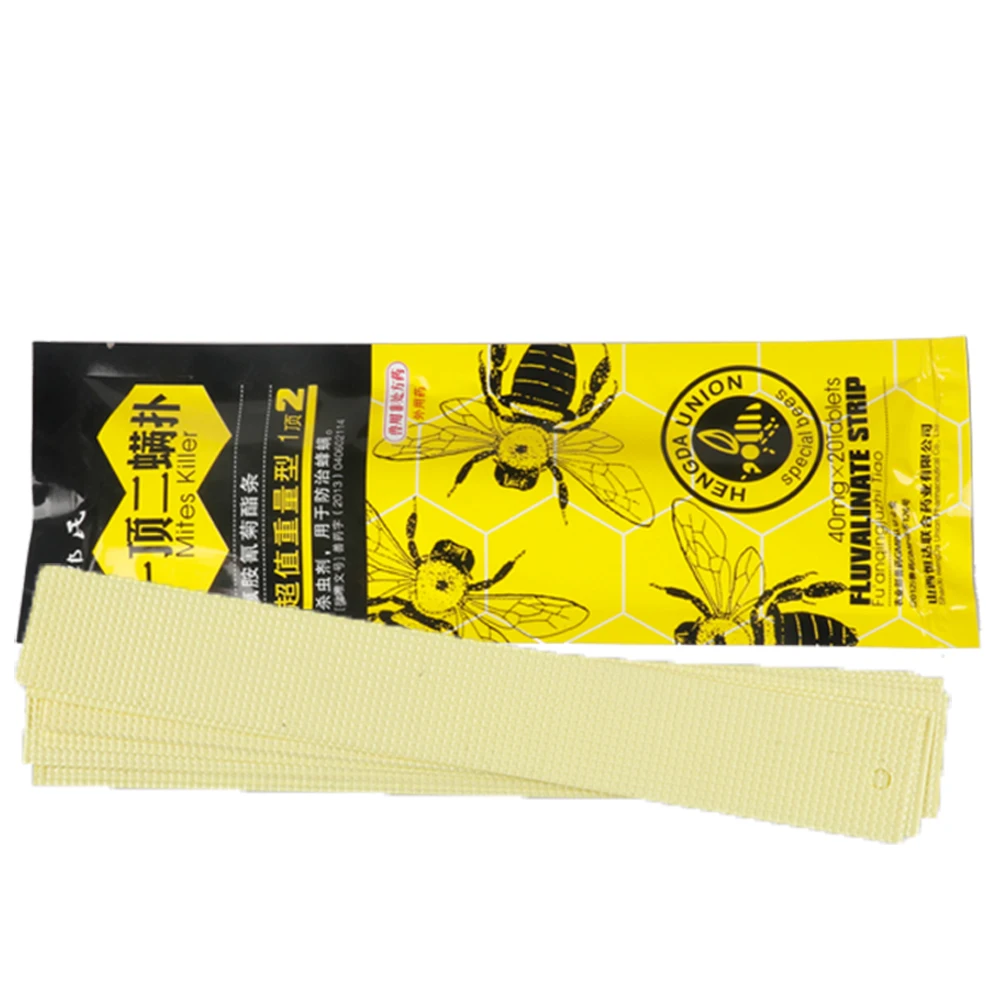 

20pcs/bag 2 in 1 Beekeeping Fluvalinate Strip Bee Apiculture Medicines Varroa Mite Killer Control Medicine for Bees Acaricide