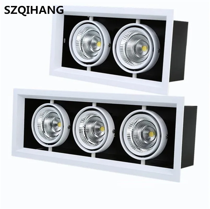 

Светодиодный потолочный cob светильник 10 Вт/20 Вт/30 Вт Светодиодный горшок бобов лампа одинарная/двойной слайдер светодиодный лампы venture решетка лампы AC 85-265V